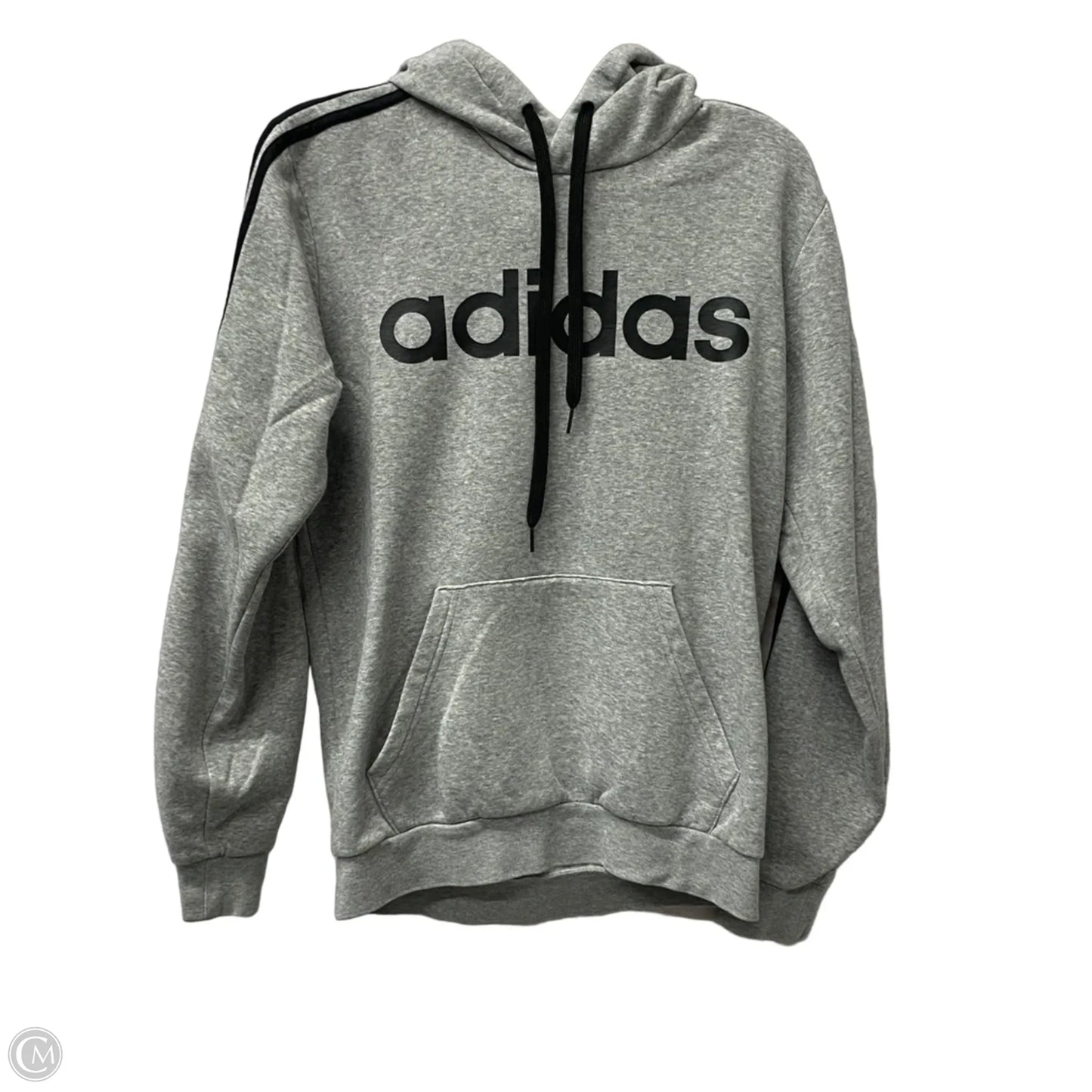 Athletic Sweatshirt Hoodie By Adidas In Grey, Size: S