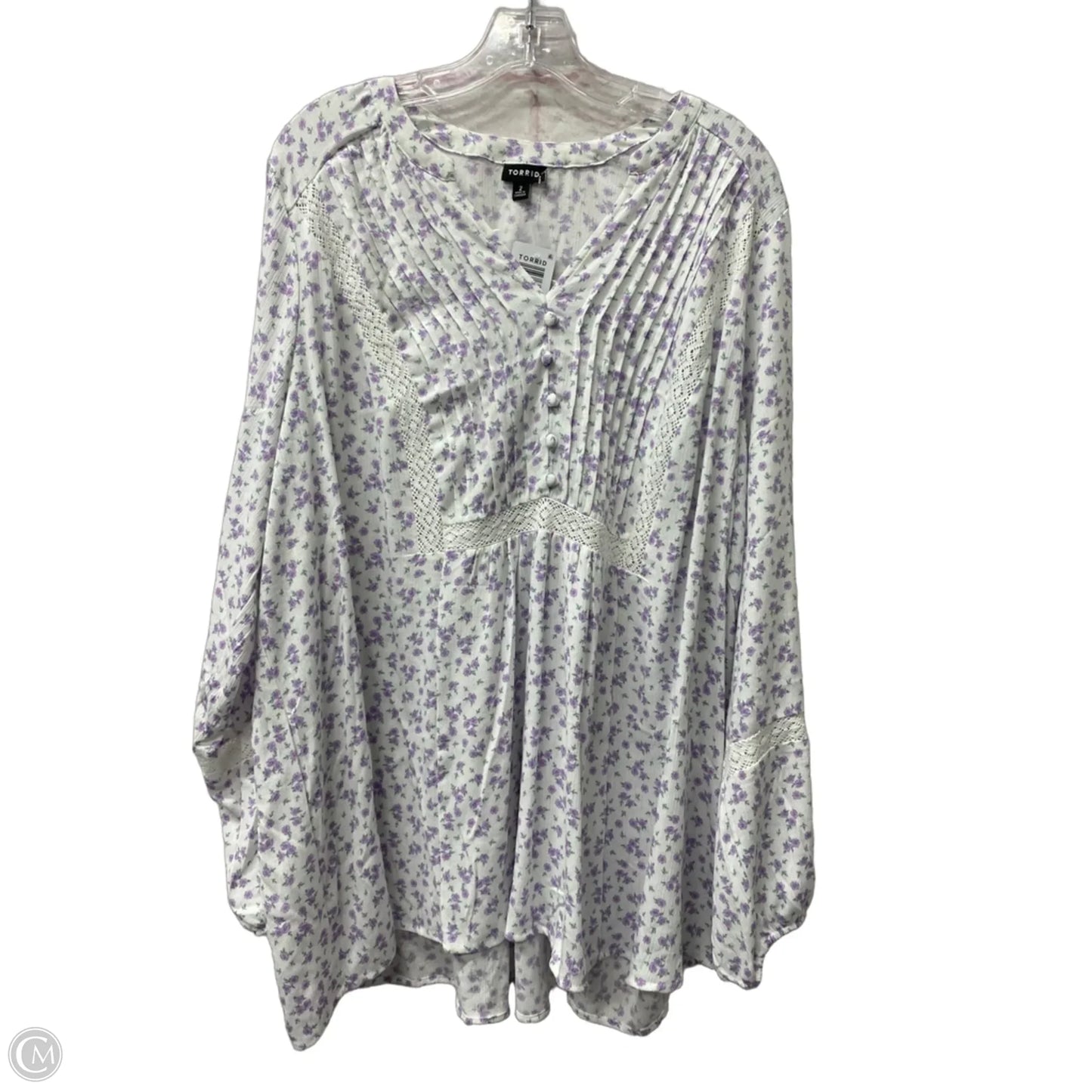 Top Long Sleeve By Torrid In Purple, Size: 2x