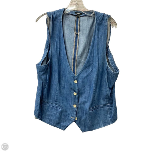 Top vest By Express In Blue Denim, Size: Xl