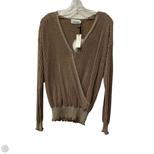 Top Long Sleeve By Anthropologie In Gold, Size: S