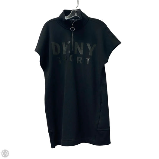 Athletic Top Short Sleeve By Dkny In Black, Size: M