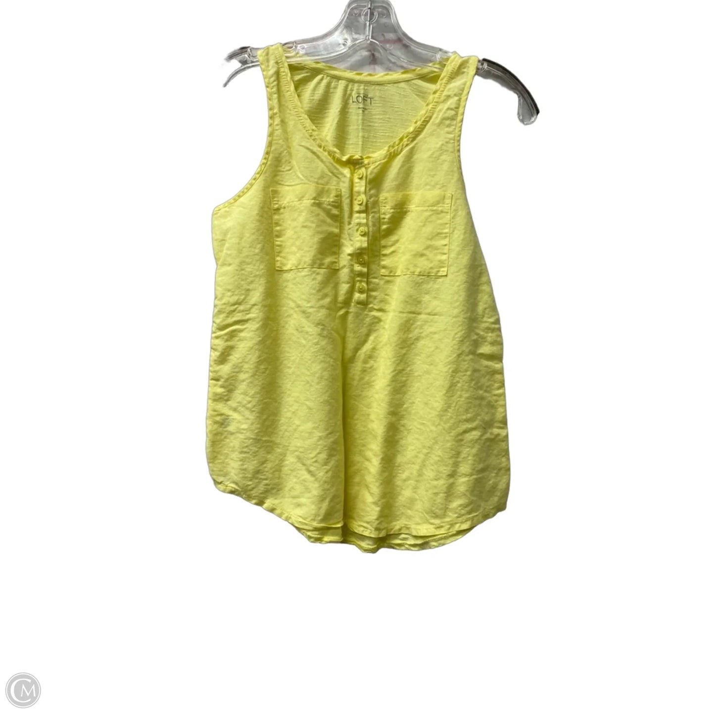 Top Sleeveless By Loft In Yellow, Size: Xs