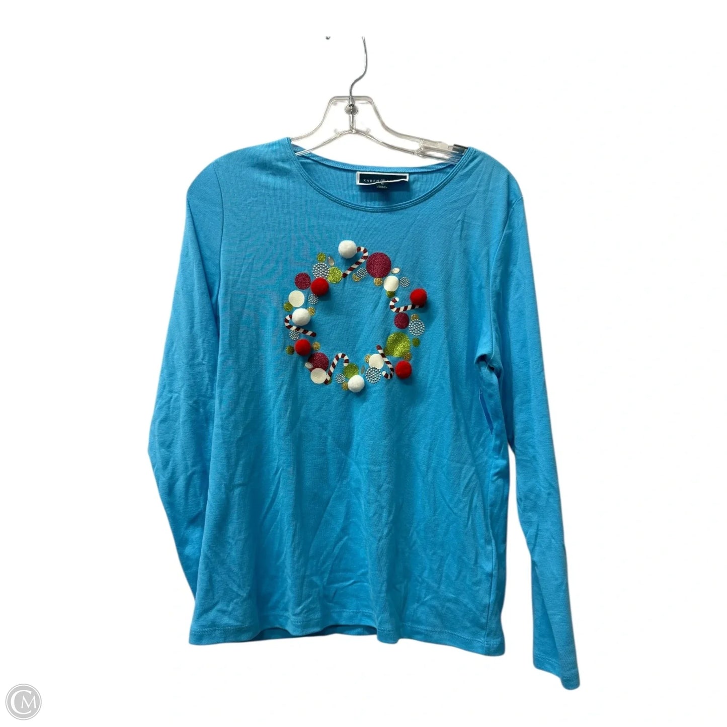 Top Long Sleeve By Karen Scott In Blue, Size: M