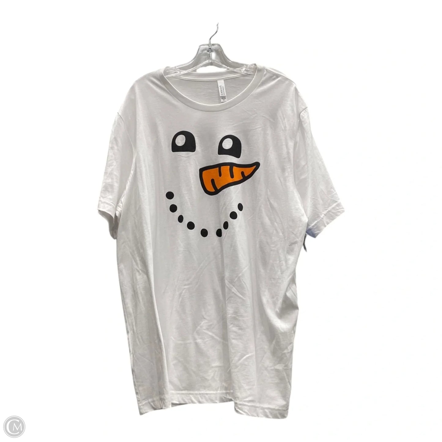 Top Short Sleeve By Bella + Canvas In White, Size: 2x