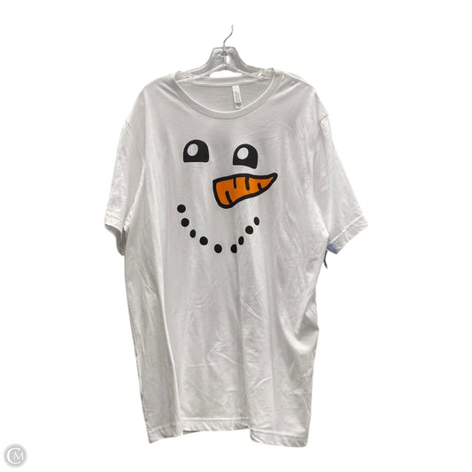 Top Short Sleeve By Bella + Canvas In White, Size: 2x