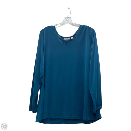 Top Long Sleeve By Susan Graver In Green, Size: 1x
