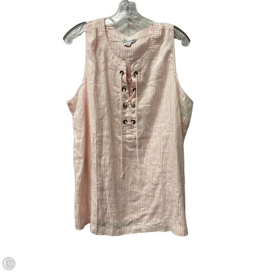 Top Sleeveless By Tommy Bahama In Pink & White, Size: Xl