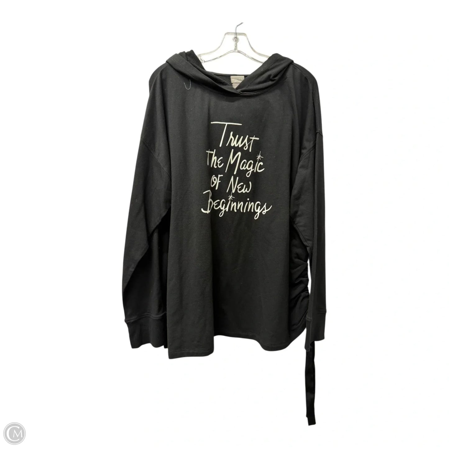 Athletic Top Long Sleeve Hoodie By Chicos In Black, Size: 2x