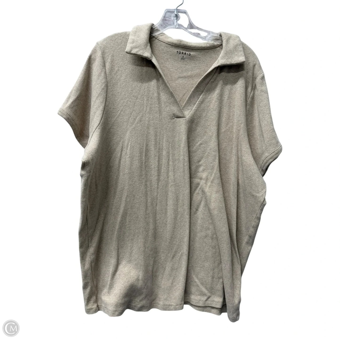 Top Short Sleeve By Torrid In Tan, Size: 4x