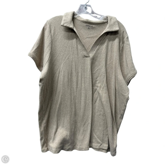 Top Short Sleeve By Torrid In Tan, Size: 4x