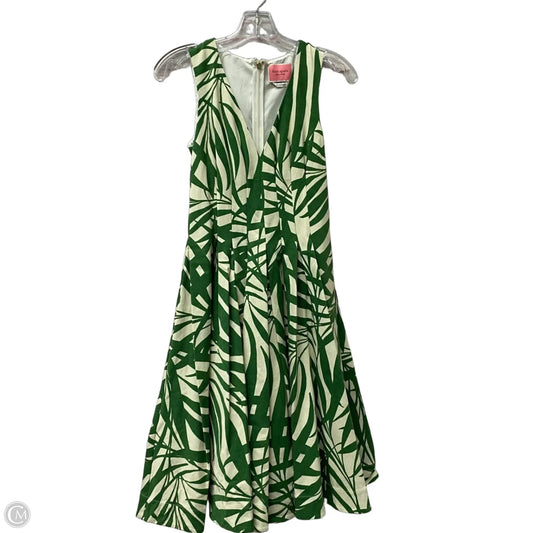 Dress Designer By Kate Spade In Cream & Green, Size: Xs