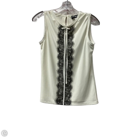 Top Sleeveless Designer By Karl Lagerfeld In Ivory, Size: Xs