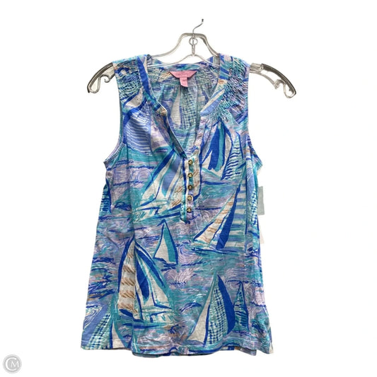 Top Sleeveless Designer By Lilly Pulitzer In Blue, Size: Xs