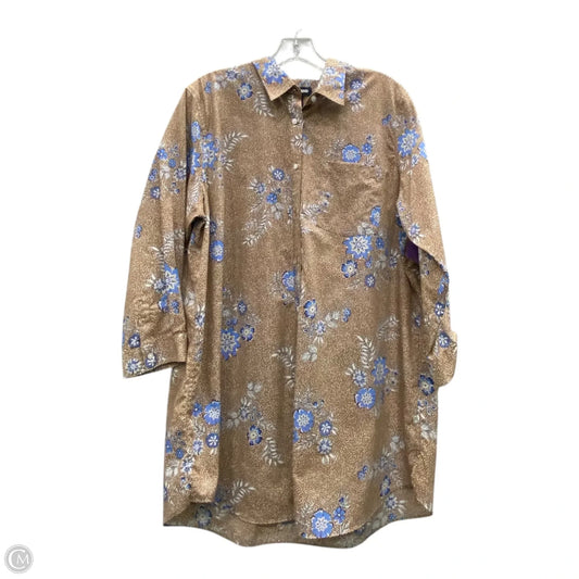 Top Long Sleeve By Landends In Brown, Size: 1x