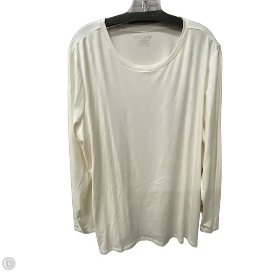 Top Long Sleeve Basic By Chicos In White, Size: 1x