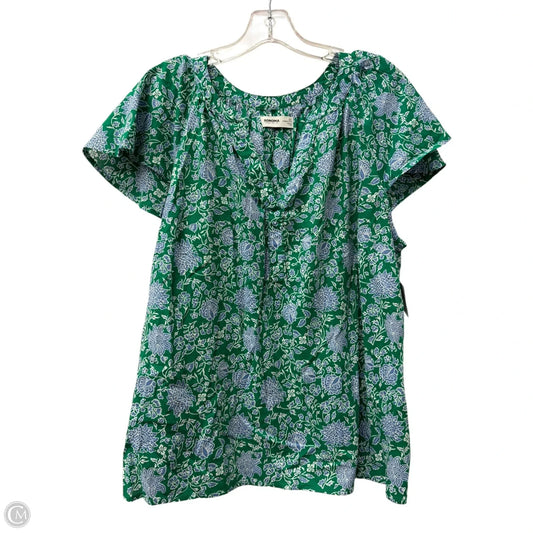 Top Short Sleeve By Sonoma In Green, Size: 1x