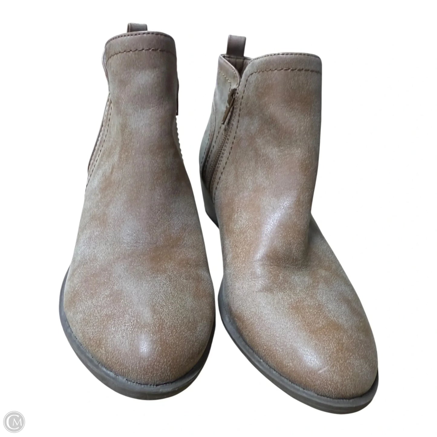 Boots Ankle Heels By Guess In Brown, Size: 7.5
