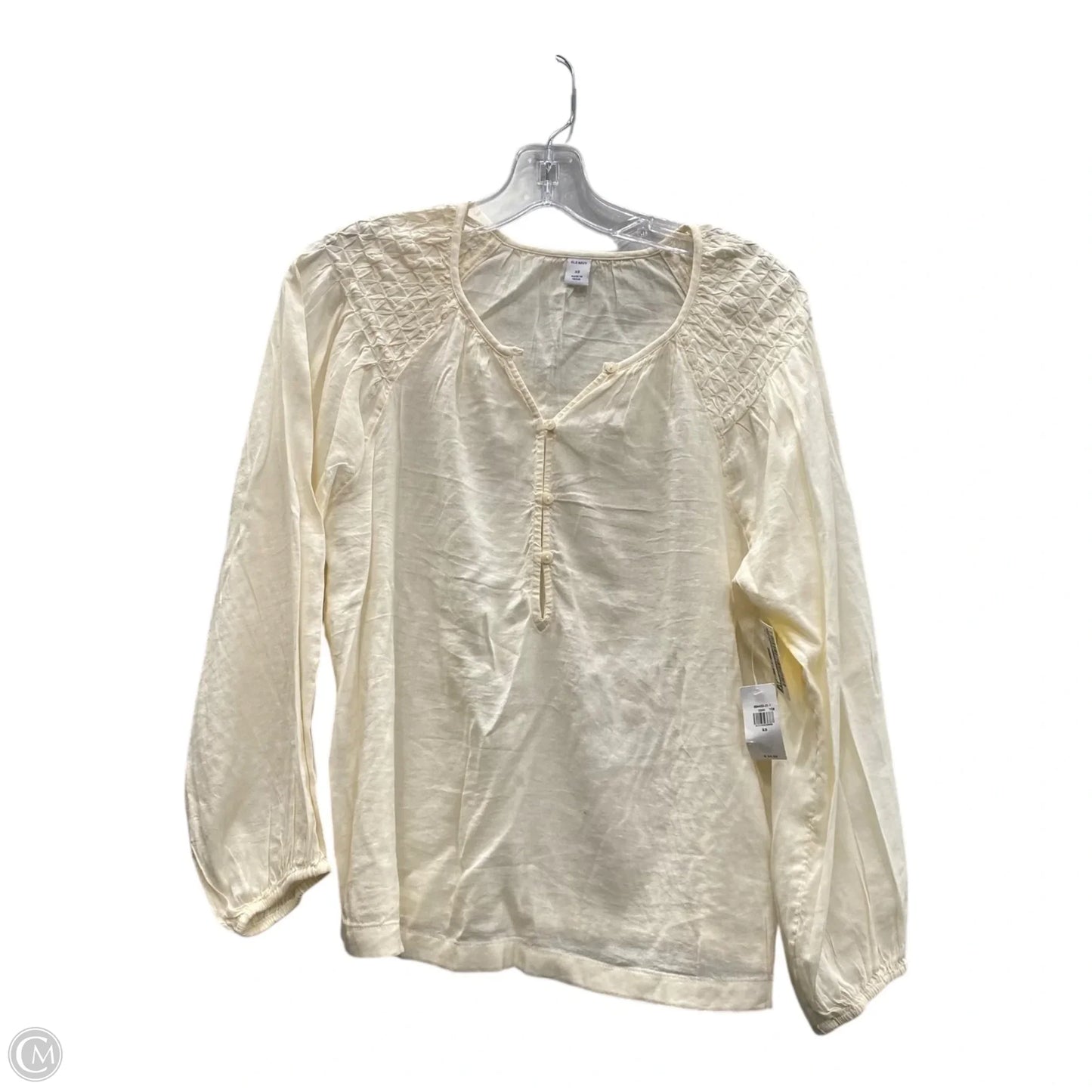 Top Long Sleeve By Old Navy In Cream, Size: Xs