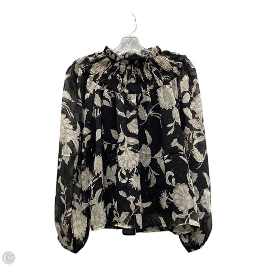 Top Long Sleeve By Ann Taylor In Black & Grey, Size: Sp