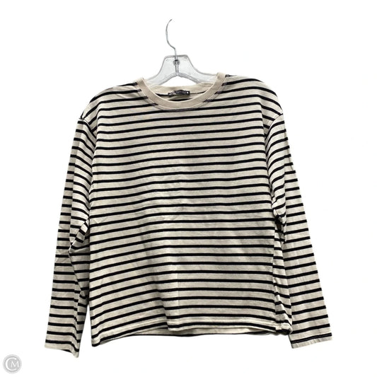 Top Long Sleeve By Zara In Black & White, Size: S
