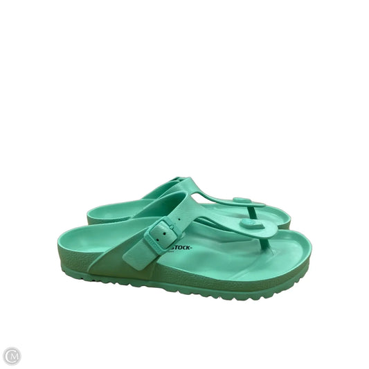 Sandals Flats By Birkenstock In Green, Size: 10