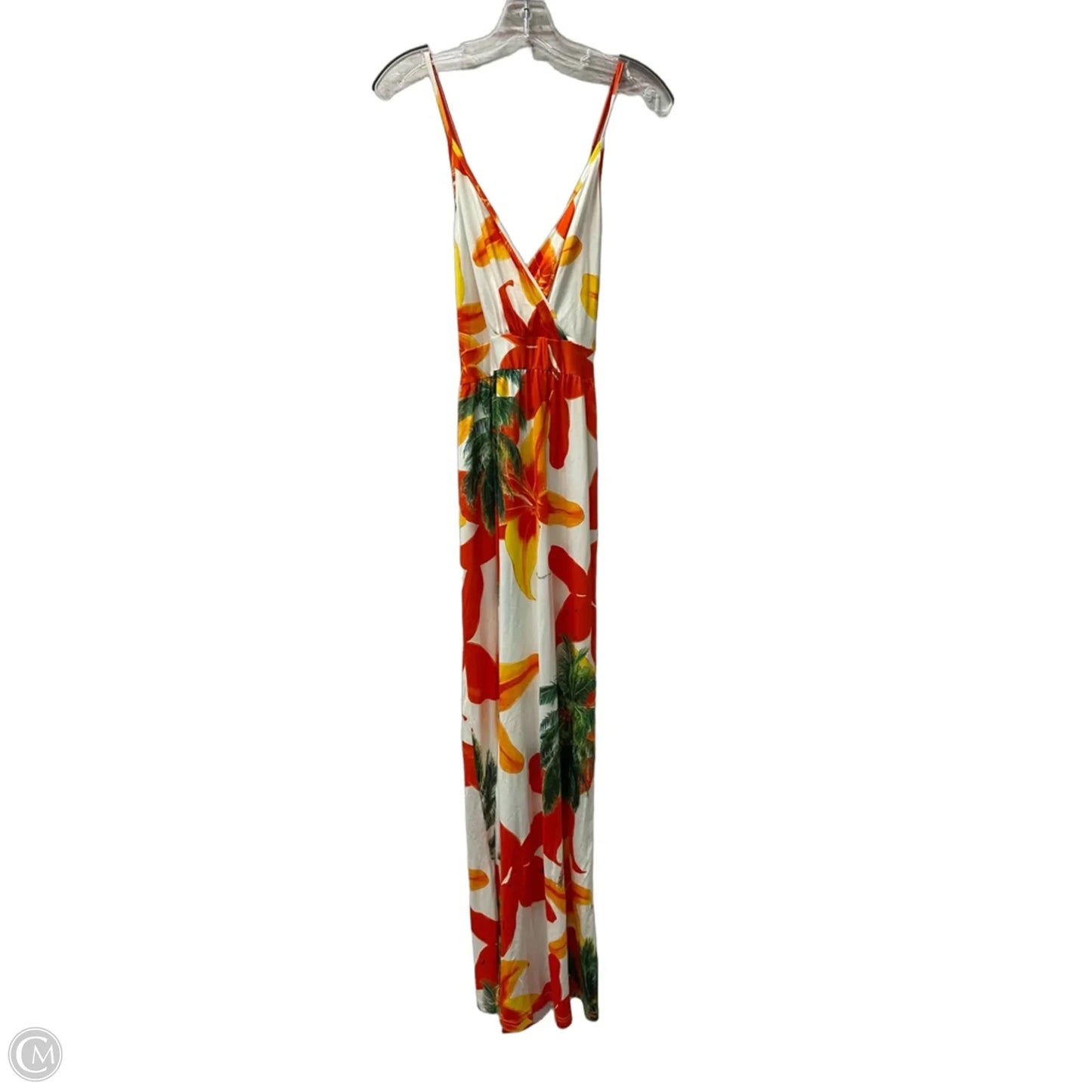 Dress Casual Maxi By Cme In Orange & White, Size: M