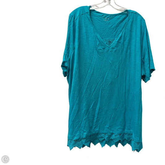 Top Short Sleeve By Catherines In Teal, Size: 2x