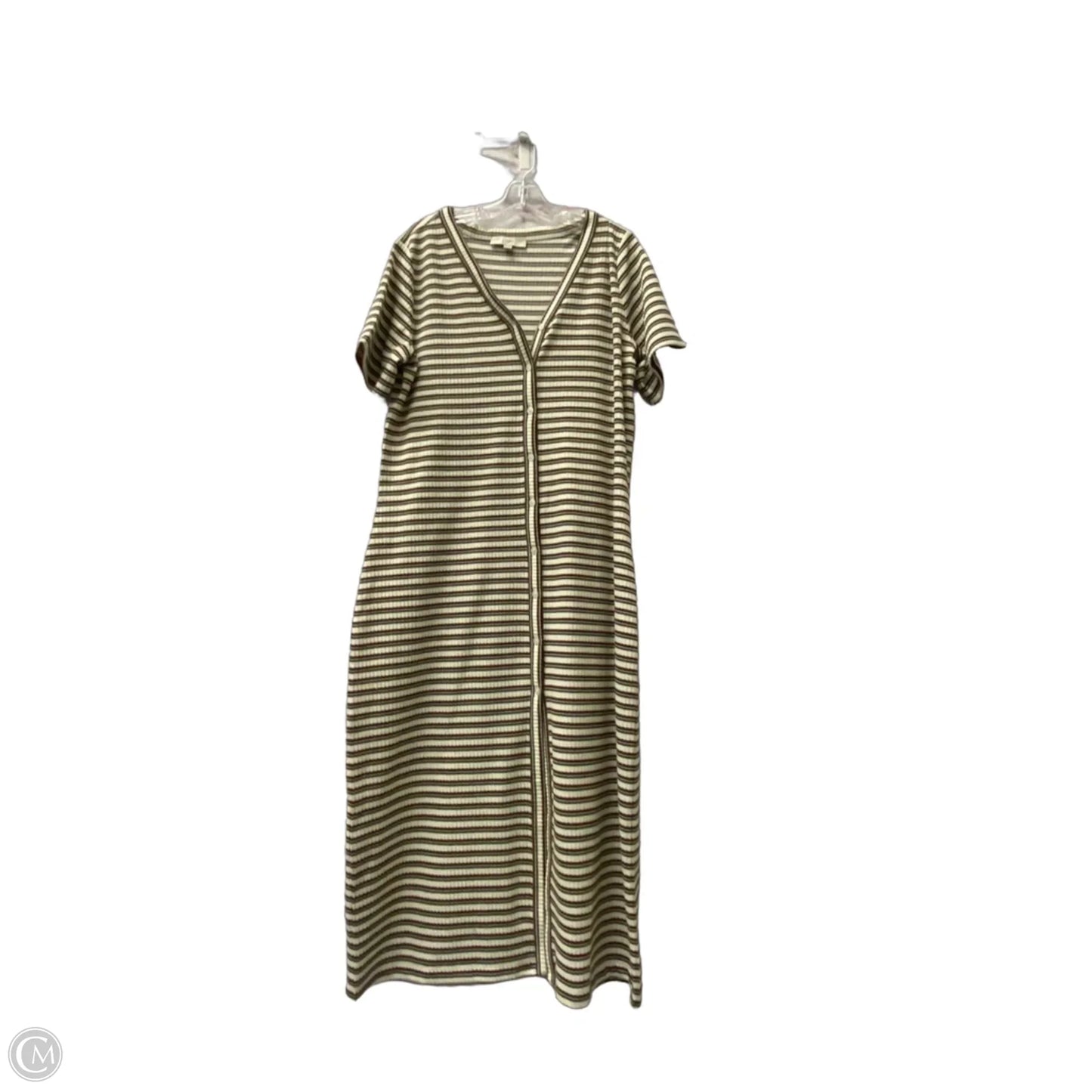 Dress Casual Maxi By Loft In Brown & Cream, Size: Xl