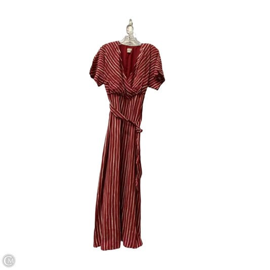 Dress Casual Maxi By Chicos In Red & White, Size: M