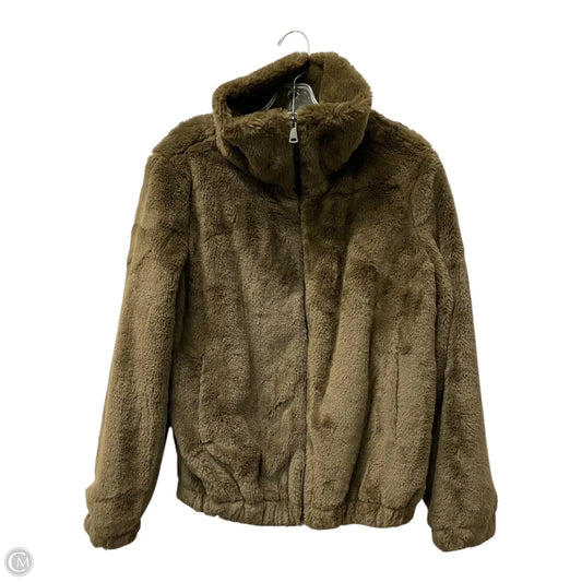 Jacket Faux Fur & Sherpa By Cme In Brown, Size: S