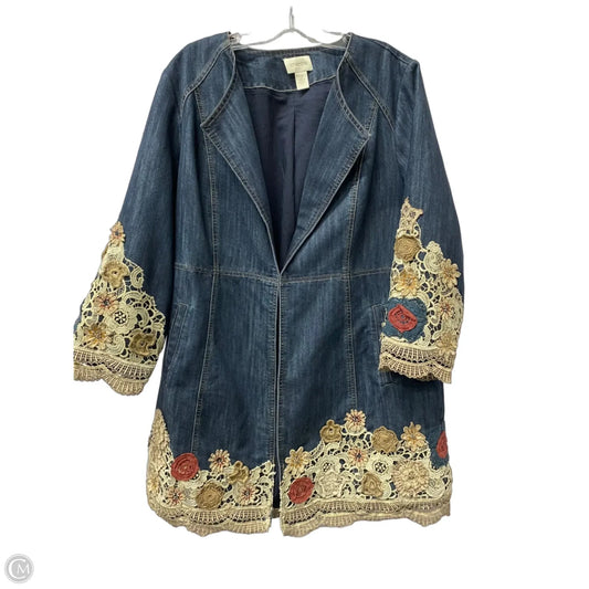 Jacket Denim By Chicos In Blue Denim, Size: L