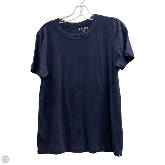 Top Short Sleeve By Loft In Navy, Size: S