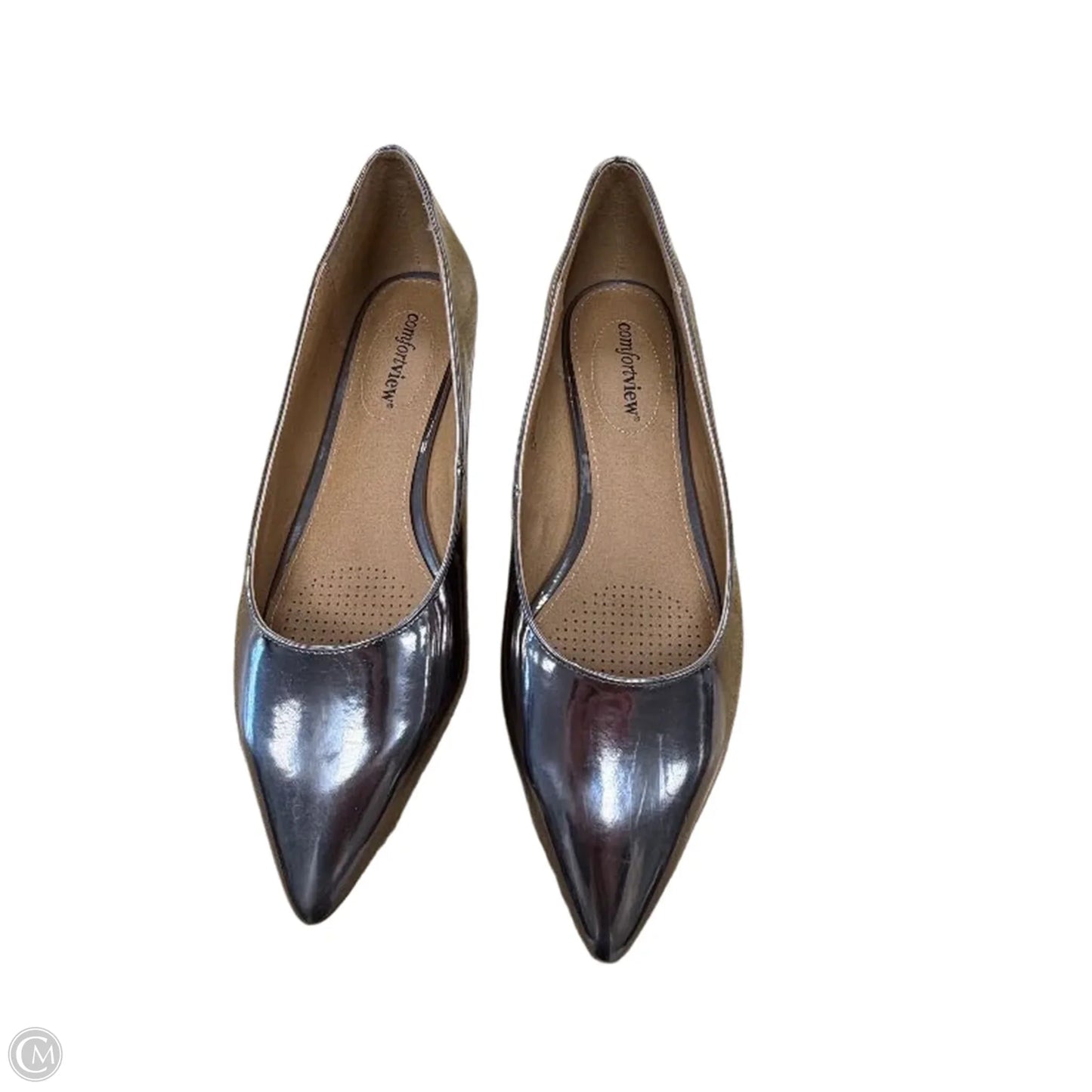 Shoes Flats By Comfortview In Silver, Size: 9