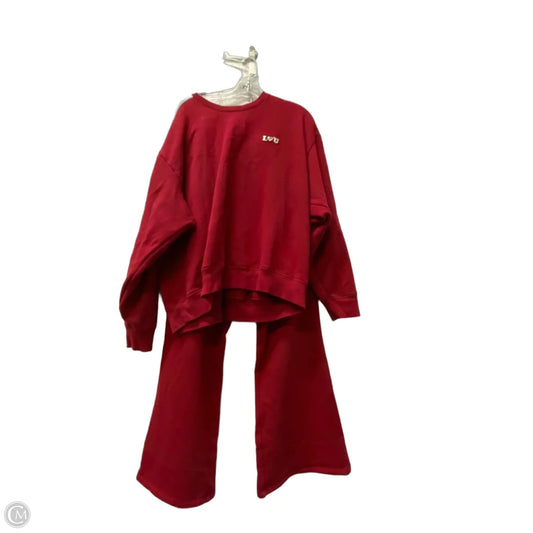 Athletic Pants 2pc By Pink In Red, Size: 1x