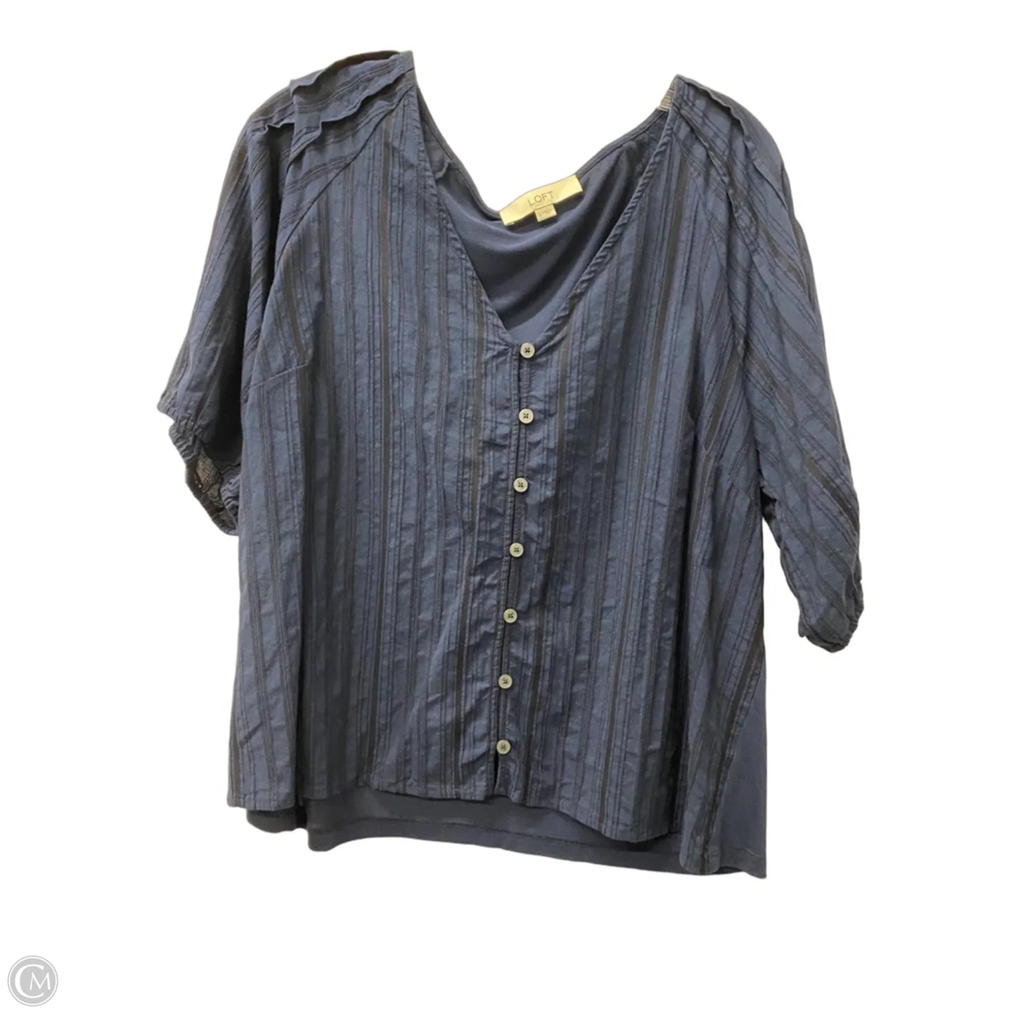 Top Short Sleeve By Loft In Blue, Size: L