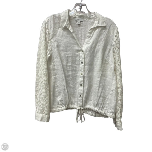 Top Long Sleeve By J. Jill In White, Size: S