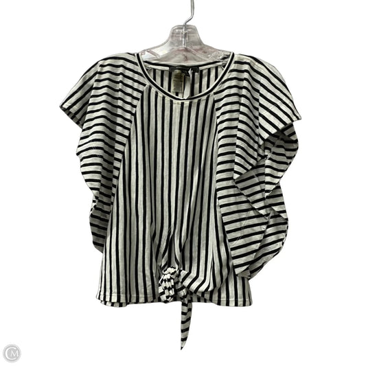 Top Short Sleeve By Bcbgmaxazria In Black & White, Size: Xxs
