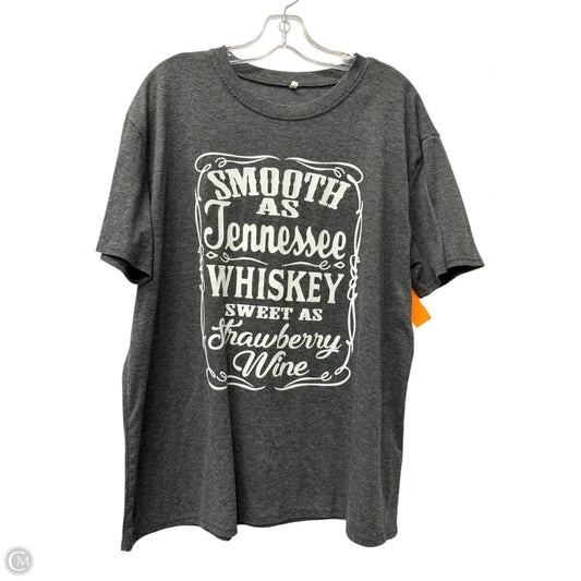 Top Short Sleeve By Cme In Grey, Size: 2x