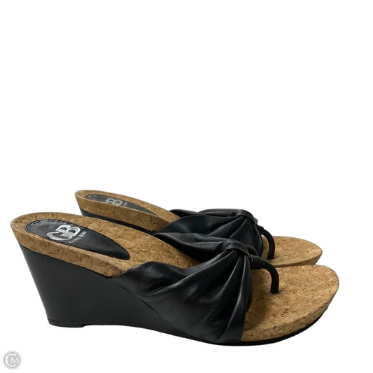 Sandals Heels Wedge By Gianni Bini In Black, Size: 7