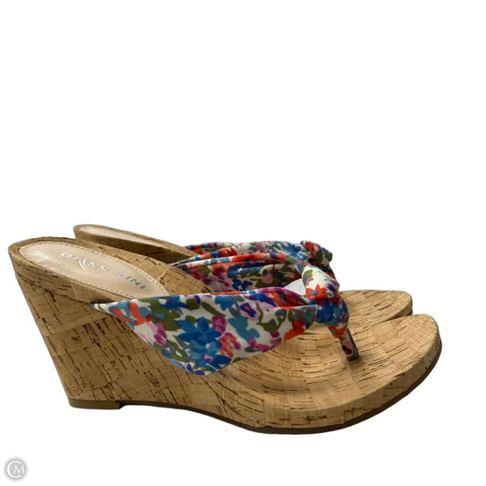 Sandals Heels Wedge By Gianni Bini In Multi-colored, Size: 7