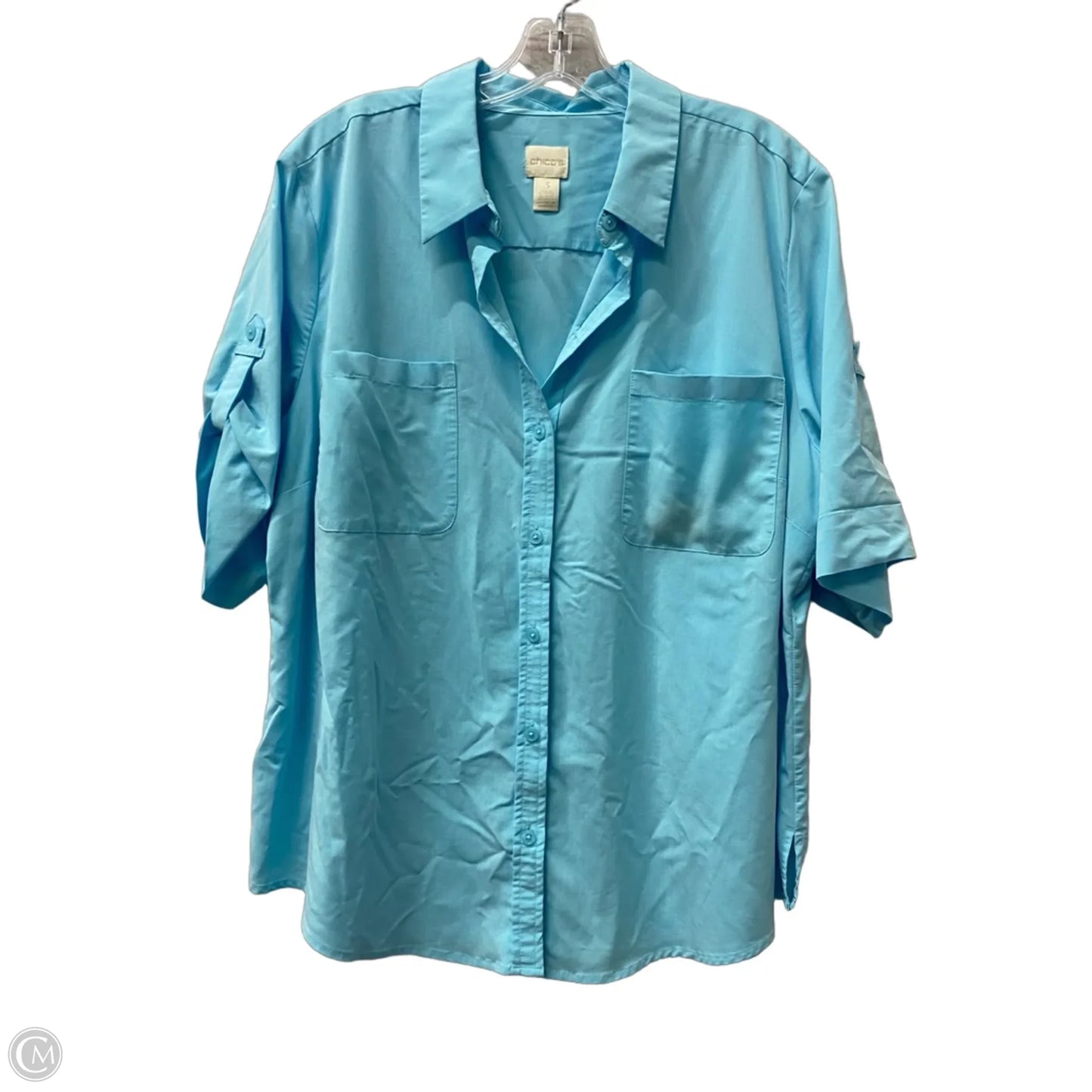 Top Short Sleeve By Chicos In Blue, Size: Xl
