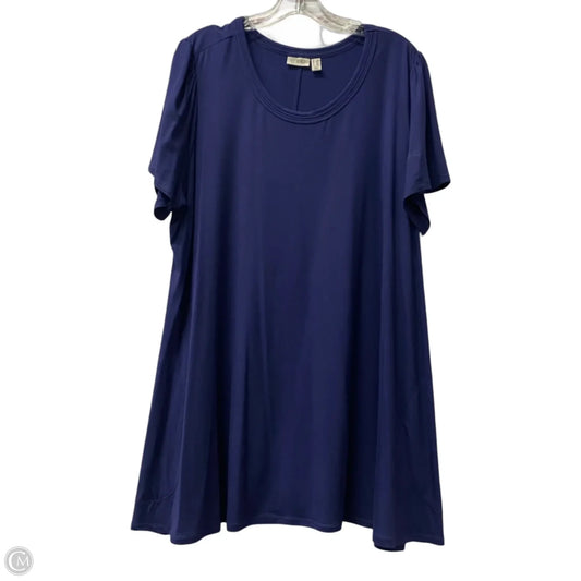 Top Short Sleeve By Logo In Blue, Size: 2x