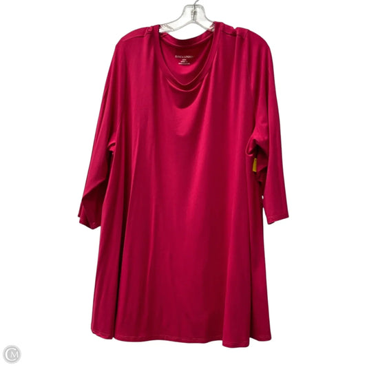 Top 3/4 Sleeve By Jessica London In Pink, Size: 2x