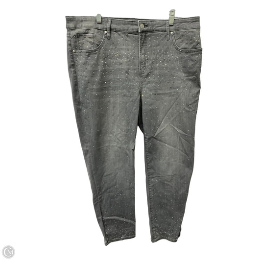 Jeans Cropped By Chicos In Grey Denim, Size: 16