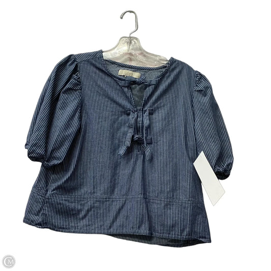 Top Short Sleeve By Loft In Blue, Size: Mp