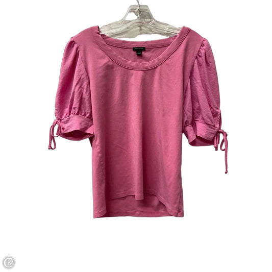Top Short Sleeve By Ann Taylor In Pink, Size: L