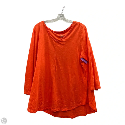 Top 3/4 Sleeve By Chicos In Orange, Size: Xl