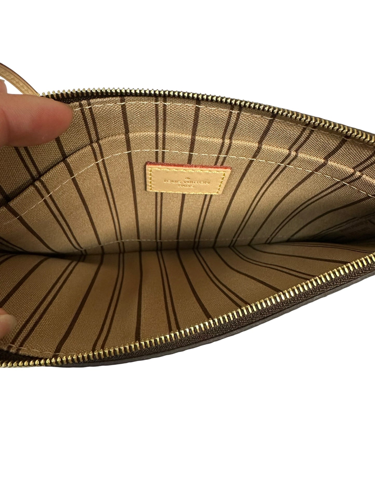 Tote Luxury Designer By Louis Vuitton In Brown & Tan, Size:Large