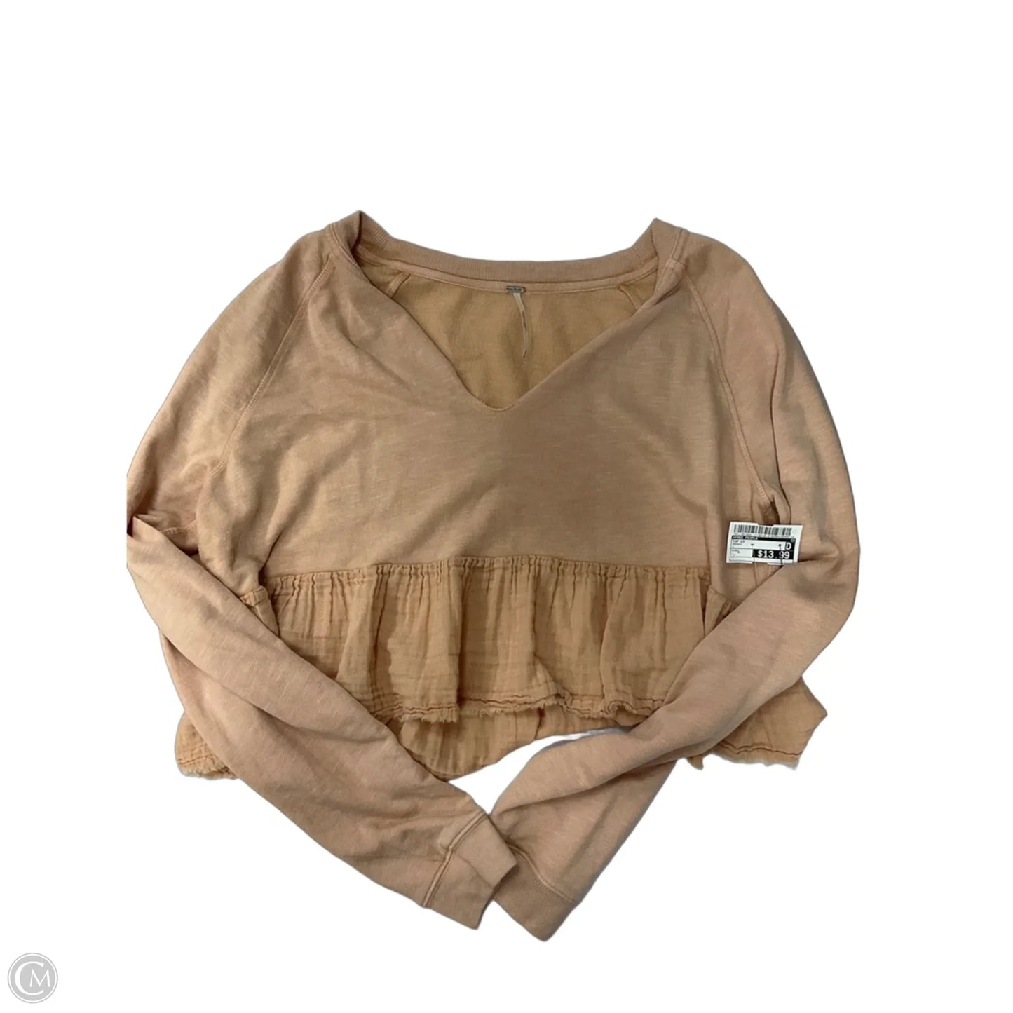 Top Long Sleeve By Free People In Peach, Size: L