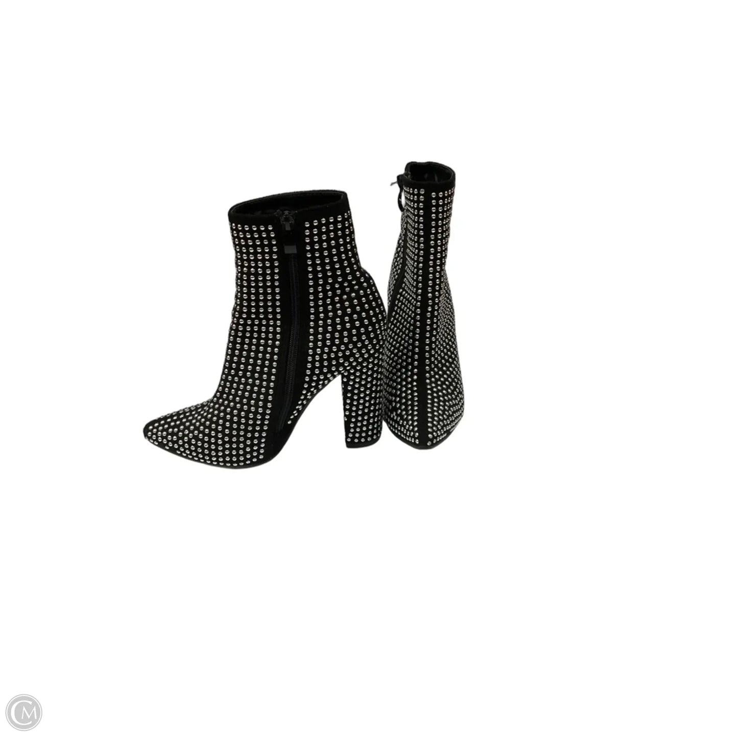 Boots Ankle Heels By Clothes Mentor In Silver, Size: 5.5